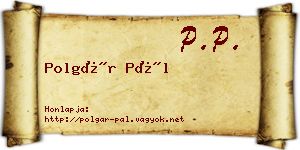 Polgár Pál névjegykártya